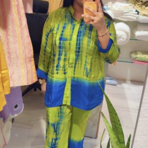 Lime Green & Royal Blue Tie-Dye Co-ord Set