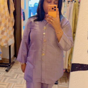 Lilac Gold Embellished Co-ord Set