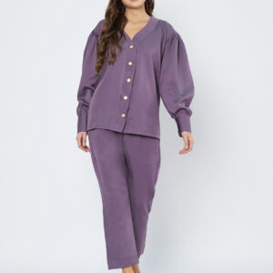 Lavender Puff Sleeve Co-ord Set