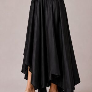 Satin Handkerchief Hem Skirt